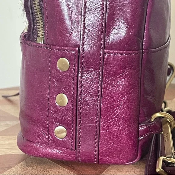 NEW Sexy Purple HOBO Mini Backpack Purse Fuschia Leather And Calf Hair - Picture 7 of 14
